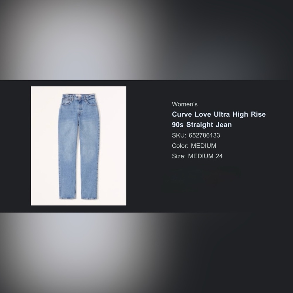 Abercrombie & Fitch Women's Straight Leg Jeans - Light Blue Curve Love